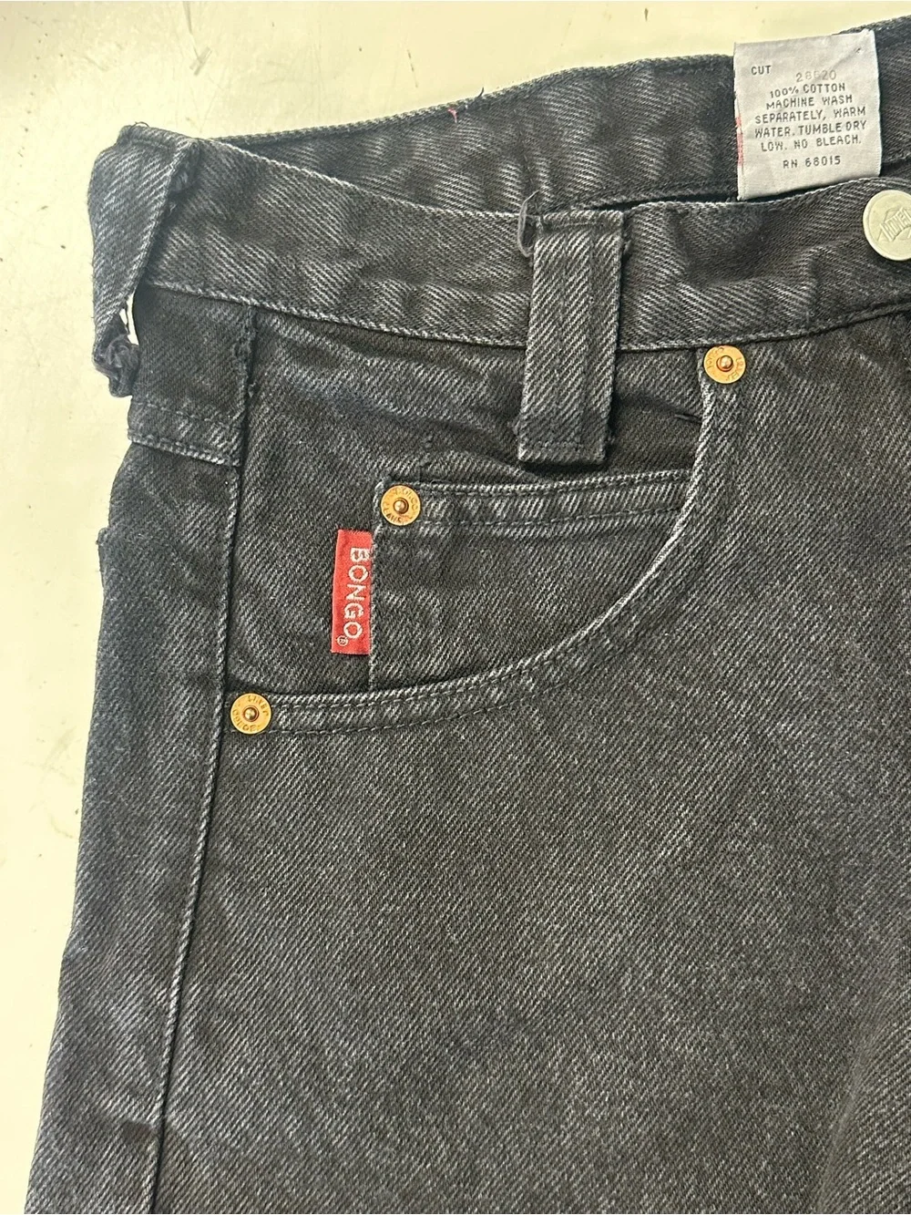 Vintage 80's Bongo High Rise Cut Off Black Denim Jean Shorts 5